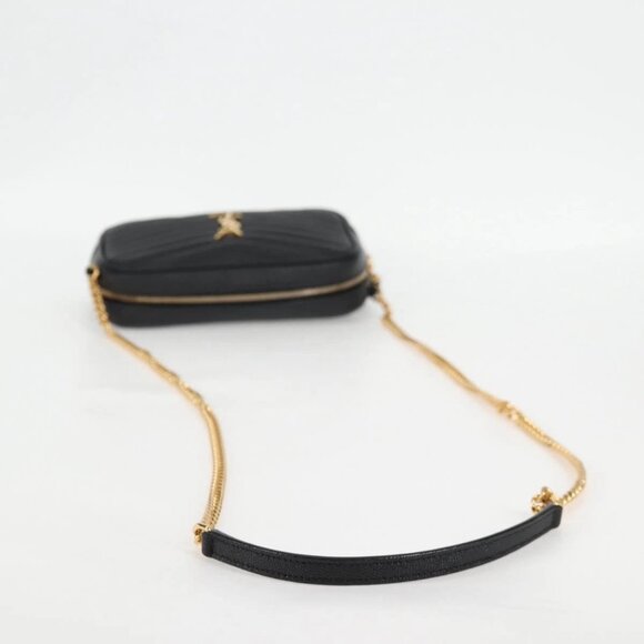 SAINT LAURENT Chain Lou Mini Shoulder Bag Leather Black Gold Auth yk18547A - Picture 7 of 16